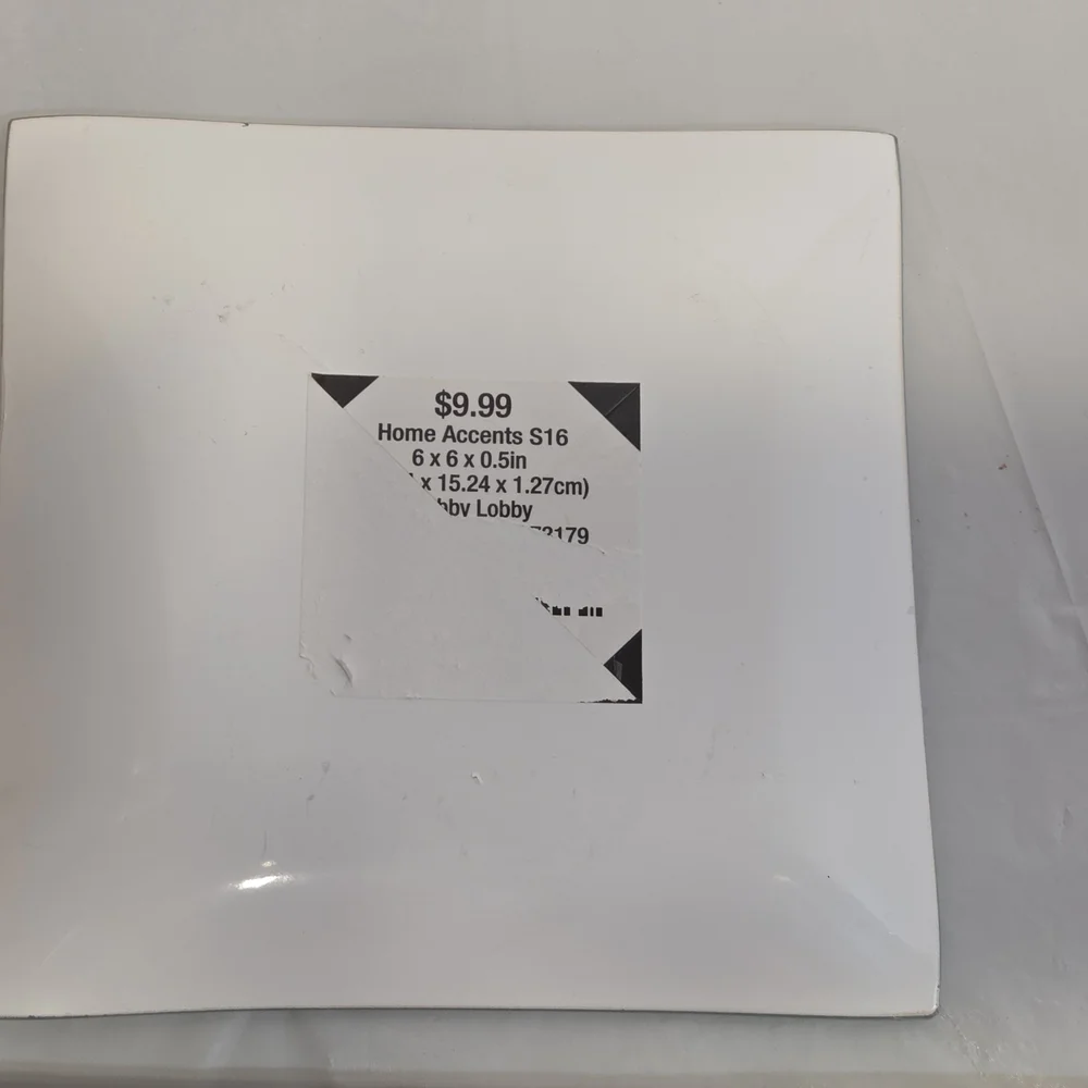 Hobby Lobby Blue and White Ceramic Decorative Plate with Vase Motif
